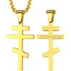 FaithHeart Collana Croce Ortodossa Russa Uomo Donna Collana Crocifisso con Pendente Gesù per Religiosi come Regali con Confezione Regalo