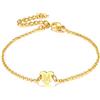 FaithHeart Bracciale a Cuore con Lettere A-Z Nome Iniziali da Donna in Acciaio Inox 18K Oro Placcato Catena Rolo Regolabile Gioielli Regali Minimalismo