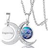 FaithHeart Collana Personalizzata con Segno Zodiacale Pesci da Donna Collana con Pendente Mezza Luna in 316L Acciaio Inox Inossidabile Gioielli Oroscopo Portafortuna Regalo di Compleanno