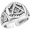 Générique Anello Anello da massone in argento, adattabile, stile elegante e maschile, si adatta a pressione verso l'interno o all'esterno