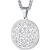 FaithHeart Collana Sigillo di Salomone Medaglia Talismano Chiave di Salomone-Oro/Nero Placcato con Catena 55+57cm Collana Amuleto di Protezione Personalizzabile Gioielli per Uomini e Donne