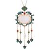 ORFOFE Collana Cinese Ciondolo a Blocco in Quarzo Bianco Catena per Clavicola 24K Placcata Oro Pendente Smaltato Stile Tradizionale Cinese Gioiello Elegante per Donna