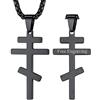 FaithHeart Collana Croce Ortodossa Russa Uomo Donna Collana Crocifisso con Pendente Gesù per Religiosi come Regali con Confezione Regalo