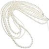LRXIYODE Collana Lunga a Strati Perline Bianche Sintetiche Gioielli da Collo per Donna Decorazione Elegante per Maglioni Collana di Perle Finte Multifilo per Festa e Uso Quotidiano