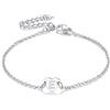FaithHeart Bracciale a Cuore con Lettere A-Z Nome Iniziali da Donna in Acciaio Inox 18K Oro Placcato Catena Rolo Regolabile Gioielli Regali Minimalismo