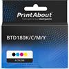 PrintAbout Cartuccia compatibile Brother BTD180K/C/M/Y - 4 colori Multipack
