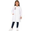 Ambrosino Grembiule asilo bambina con abbottonatura centrale Ambrosino ricamo Smile S304, BIANCO