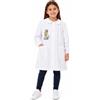 Ambrosino Grembiule asilo bambina con abbottonatura centrale Ambrosino ricamo Friends S305, BIANCO