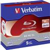 Verbatim 43760 Blu-ray riscrivibile (BD-RE) - Confezione da 5 Singolo (Blu-ray)
