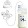 Generico Biberon A Mani Libere 300ml Biberon 3 In 1 Mani Libere Con Design A Tenuta Stagna, Biberons Autoalimentato, Bibron Con Ciuccio Anti Coliche, Presa Sicura, Per Ragazze E Ragazzi