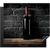 KitchenYeah© Coperchio Piano Cottura Cucina Copri Fornelli Tappetino | 59x52 cm - Induzione Antiscivolo Piastra Protezione Vino - Nero - Bottiglia