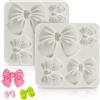 Beufee 2 Pezzi Stampi in Silicone per Fondente,Carino Stampi Ad Arco Stampo per Caramelle Al Cioccolato Fondente Bowknot Fai Da Te Del Stampo in Silicone per Cupcake Biscotti