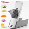 Meridiana Ok Chef Mandolina di verdure, Spessore regolabile e taglio julienne Patate Affettatrice Cipolla Chopper Kitchen Chopping Artifact Multifunzionale Cucina Preparazione Pasto Veloce (Bianco)
