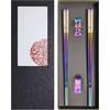 Guador 2 paia di bacchette in acciaio inox, lavabili in lavastoviglie, con supporto chopsticks, bastoncini arcobaleno, per mangiare, sushi, bacchette cinesi, in acciaio inox