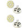 A2ZWORLD 4 Pezzi Lampadina LED G4 Bispina 12V 24V DC, 3W 300LM, Bianco Caldo 3000K, Attacco Centrale, Luce Unidirezionale Verso il Basso, 18 SMD 2835, Ultra Slim Ø28mm