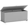 HOMCOM Baule contenitore, panca contenitore con coperchio ribaltabile e cerniere di sicurezza, 100 x 40 x 40 cm, grigio | Aosom Italy