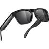 OhO sunshine OhO Audio Sunglasses, Voice Control and Open Ear Style Listen Music and Calls with Volumn UP and Down, Bluetooth 5.2 and IP44 Waterproof Feature for Indoor and Outdoor (Shine Black - Black Lens)