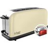 Russell Hobbs Tostapane Classic 2 Fette, Fessure Extra Larghe, Regolazione Doratura, Funzione Riscalda e Scongela, Design Crema -Long Toaster 21395-56