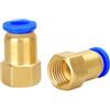 DeVow T a gomito in ottone 1/8 1/4 3/8 1/2 BSPT maschio femmina 4 6 8 10 12 14 16mm tubo raccordo pneumatico push-in for collegare la valvola SL(PCF,12-03_-)