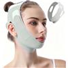 GNVOVIC Maschera Viso Lifting V-Line, Maschera Riadattabile Riutilizzabile per Viso Affusolato, V-Line Mento Guancia Sollevare Cinghia, Rassodante contro Lassità e Rughe, Verde