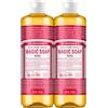 Dr. Bronner's Organic Pure Castile Liquid Soap, Rose, 16 oz, 2 pk by Dr. Bronner's