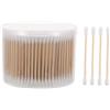 Beavorty Bastoncini Auricolari Beige in Cotone 500 con Doppia Punta in Legno Morbidi e Comodi per Domestica per Animali