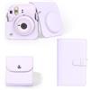 Kivivaka Set di accessori compatti per INSTAX per Mini12, include album fotografico da 108 foto e custodia per stampa SQ per la comodità quotidiana (viola)