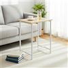 INDE MOBLEKIT | Tavolino in Metallo e Legno 40x30x50 cm con Gambe Bianche, Tavolino Laterale Compatto Finitura Opaca, Ideale per Salotto, Camera, Ingresso o Mobile
