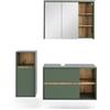 Vicco Set di mobili da bagno Viola, Verde/Artigianale, 100 cm, composto da mobile sottolavabo, specchiera e mobile medio