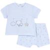 Chicco, Completo Neonata con T-shirt e Pantaloncini Corti, con Apertura sulla Schiena con Bottoncini, con Grafiche Moderne e alla Moda, in Cotone, Lavabile in Lavatrice, 0-24 Mesi, Designed in Italy
