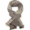 Ella Jonte Sciarpa da uomo beige marrone grigio o blu sciarpa leggera cotone viscosa, marrone, Taglia unica