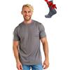 Merino.tech Maglietta Lana Merinos Uomo - Maglia Termica Uomo in Lana Merinos Manica Corta con Calze (Medium, Perfect Gray)