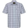 WALKER AND HAWKES - Uomo A Scacchi Blu e Rosso 100% Cotone Manica Corta Canterbury Country Shirt con Tasca Classic-Fit, Blu, XL
