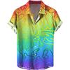 Generico Hawaiana Camicia Uomo Estiva Divertenti Camicie Hawaiana Manica Corta Tasca Frontale Vacanze Estive Stampato Beach Casual Hawaii Camicia