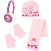 Disney Minnie Mouse Cappello, Sciarpa, Guanti e Paraorecchie per Ragazze, Berretto Invernale per Bambina Design Scintillante, Regalo per Bambine | Rosa