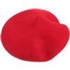 LRXIYODE Basco Donna Rosso Invernale in Tessuto Caldo e Delicato Cappello Femminile Elegante per Festa e Natale Cappello Beret Confortevole per Uso Quotidiano