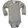 Engel Natur, Body per Bambini a Maniche Lunghe, 70% Lana (kbT), 30% Seta (6-12 Mesi, Grigio Chiaro Melange)