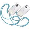 TBOC 2X Cordino Catenella Laccio Strap Porta Cover [Turchese] con Toppa Plastica [Bianco Ice] per Telefono Cellulare Collo - Tracolla Catenina con Cordini da Cellulari Accessori Universale Laccetti
