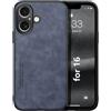 Kepuch Silklike Cover per iPhone 16 - Custodia Case Piastra Metallica Incorporata per iPhone 16 - Blu