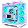 FOIFKIN Case per PC F600 ATX con 7 ventole PWM ARGB, case per computer Mid-Tower ad alto flusso d'aria, case per PC da gioco Big Tower, custodia ATX bianca, con case per computer con radiatore di tipo