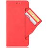 BAIDIYU Cover per Ulefone Note 9P Custodia, Slot Cart，Custodia a Portafoglio in Pelle PU di Lusso Custodia Flip Folio, Cover per Ulefone Note 9P.(Rosso)