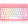 HZD Tastiera Wireless Bluetooth, Rechargeable Tastiera Universale Ultra Sottile per Tablet, Tastiera Retroilluminata per Tablet Samsung/IOS/Android/Windows/Telefoni, Layout Italiano QWERTY