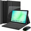 Nanhent Custodia per tastiera per Samsung Galaxy Tab A11+ Plus 2025/A9+ Plus 2023 11 pollici con portapenne, mouse Bluetooth 2.4G, protezione schermo 9H, vetro temperato, tastiera wireless magnetica