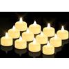 CNMTCCO Set di 12 candele a LED senza fiamma a batteria, candele tealight elettriche artificiali con sfarfallio bianco caldo per portacandele, Natale, matrimonio, festa e decorazione interna