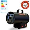 FUXTEC Generatore di calore a gas FUXTEC GH10 - 10 kW di potenza termica, 300 m³/h di portata d'aria calda - adattatore italiano incluso