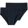 Schiesser Confezione da 2 Slip Sportivi da Uomo con Apertura - Essential a Costine Sottili, Navy_205159, 7