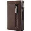bergxperten casa silveti portafoglio, porta carte RFID slim con zip e magnete | 11 carte, alluminio aeronautico, pelle vegana, accesso rapido, banconote e monete, 1 2 3 pezzi