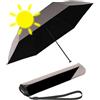 Knirps Ombrello tascabile Ultra US.050 Slim Manual, ultra leggero e piatto, resistente alle tempeste, Pearl-black Heatshield: protezione UV e calore, 90 cm, Ombrello tascabile super mini con aprimano