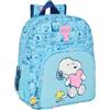 safta SNOOPY LOVE - Zaino scuola per bambini, adattabile al carrello, ideale per bambini in età scolare, comodo e versatile, qualità e resistenza, 32 x 12 x 38 cm, Blu chiaro, M, Casual