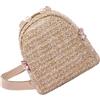 KALLORY Zaino Piccolo Donna in Paglia Perle Elegante, Portatile e Traspirante, per Viaggi Outdoor, Design Semplice alla Moda